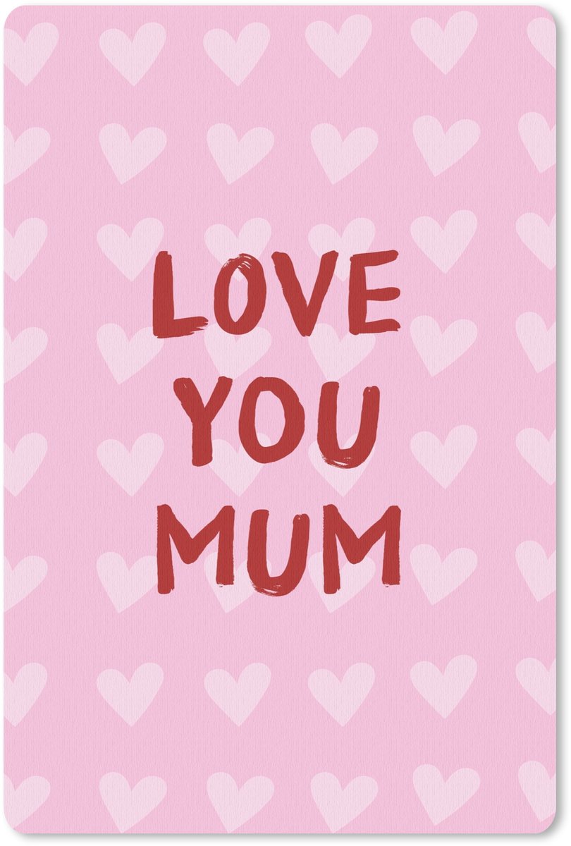 Muismat 18x27 cm - Mousepad Love - Quote - Moeder - Rood - Muismatten