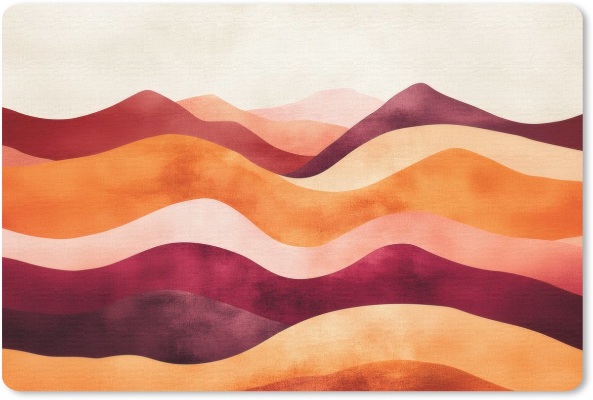 Muismat 27x18 cm - Mousepad Abstract - Landschap - Golven - Muismatten