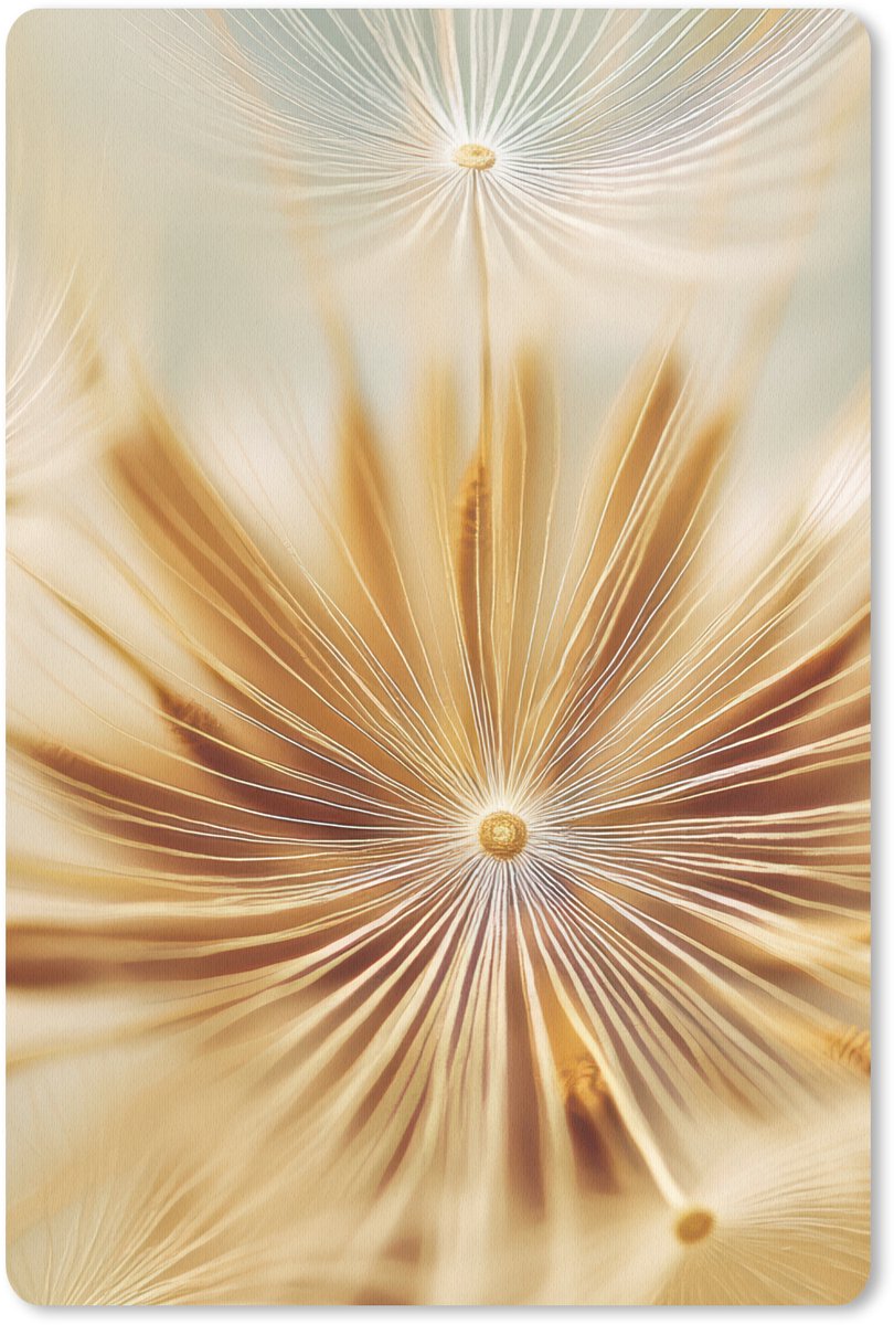 Muismat 18x27 cm - Mousepad Paardenbloem - Beige - Abstract - Modern - Natuur - Muismatten