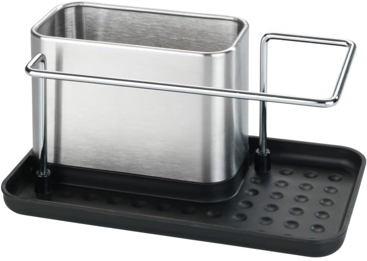 GTB® Vaatdoekhouder Gootsteen - Gootsteen Organizer - Vaatdoekhouder - Zilver - 12cm x 21cm x 11cm