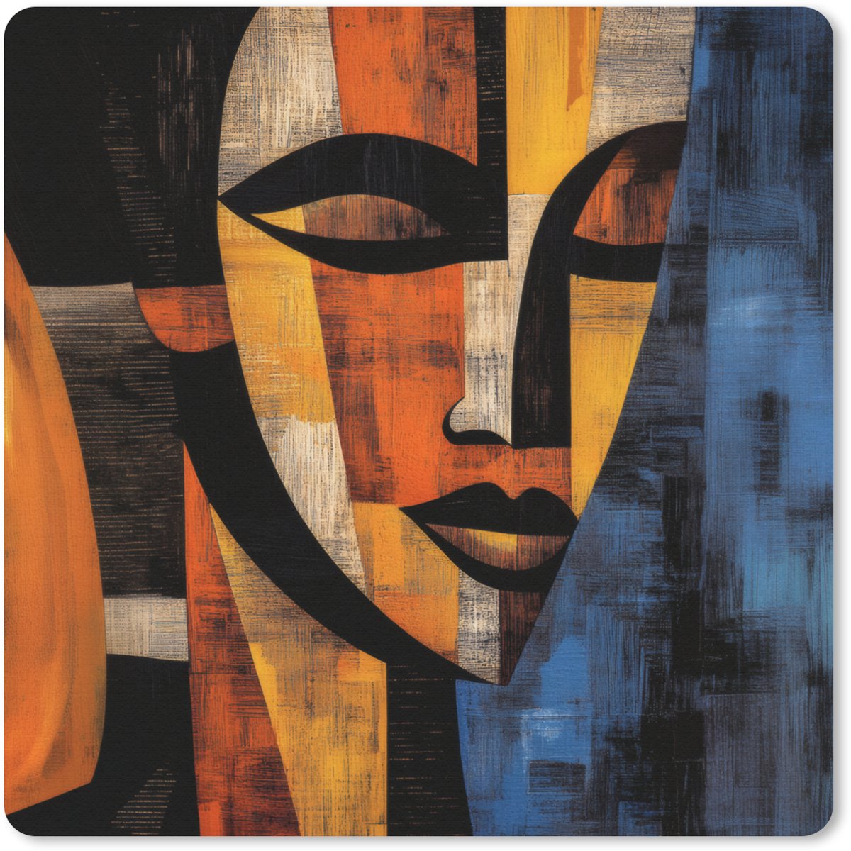 Muismat 30x30 cm - Mousepad Abstract - Portret - Kleurvakken - Muismatten