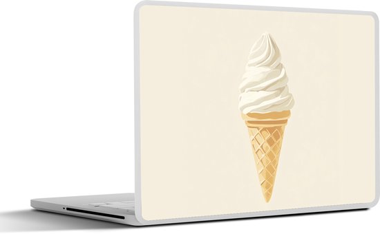 Laptop sticker - 14 inch - Softijs - Hoorntje - Wit - 32x5x23x5cm - Laptopstickers - Laptop skin - Cover