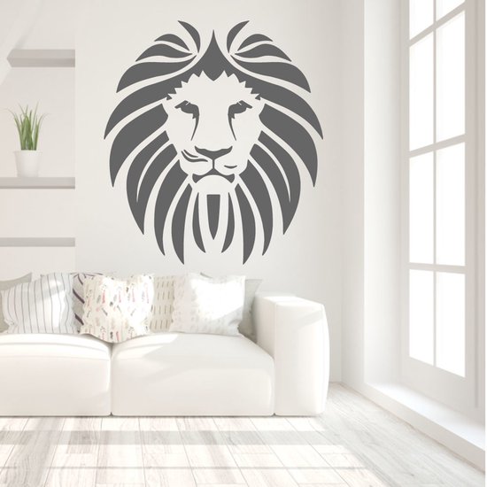 Muursticker Lion - Or - 60 x 66 cm - Salon chambre bébé et chambre d'enfant - Muursticker4Sale