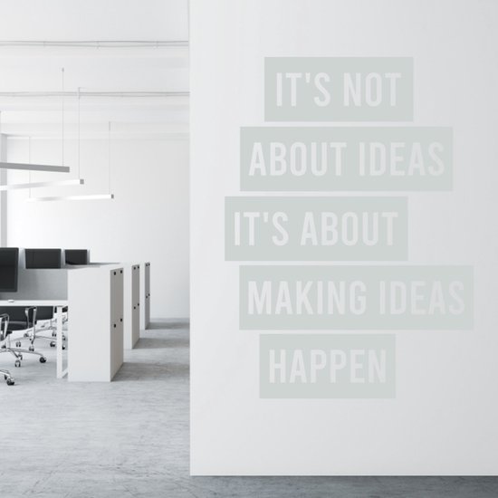 Muursticker Il ne s'agit pas d'idées Il s'agit de créer des idées - Zwart - 60 x 43 cm - Muursticker4Sale