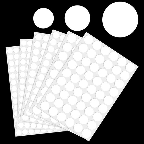 870 stuks zelfklevende schroefhoezen, PVC zelfklevend, wit
