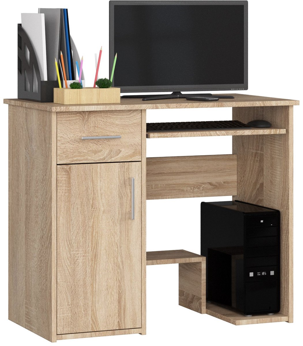 Akord Bureau JAY met 1 Lade / Computerbureau / Computer Tafel / Bureautafel / Sonoma Eik / 90 x 74 x 50 cm