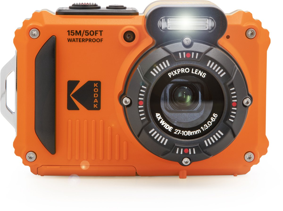 KODAK Pixpro WPZ2 - Appareil Photo Numérique Compact 16 MP, Étanche 15m, Anti-Choc 2m, Zoom Optique 4x, Vidéo 1080p HD, Écran LCD 2,7’’, Wi-Fi, Batterie Li-ion - Orange thumbnail 3