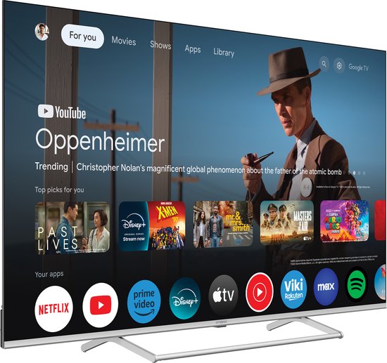 STRONG - TV 55" (139 cm) SRT55UG8773C QLED - Smart Google TV 4K UHD - Chromecast - Google Assistant - Dolby ATMOS - Doly Vision - Quantun dot colors - Drievoudige tuners - Wifi - Bluetooth - Port Ethernet - 4xHDMI + 2xUSB - NETFLIX