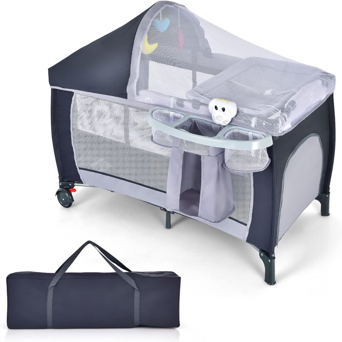 Zylo® Campingbedje Inclusief Matras - Campingbedje - Reidsbed - Grijs - 120cm x 60 x 76cm
