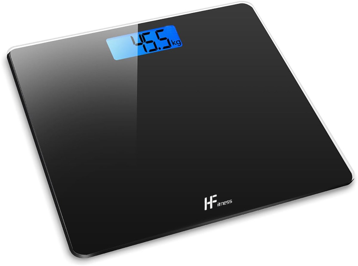 Elektronische digitale personenweegschaal met glazen platform en achtergrondverlichting LCD-display - 180 kg - Weegschaal voor thuisgebruik