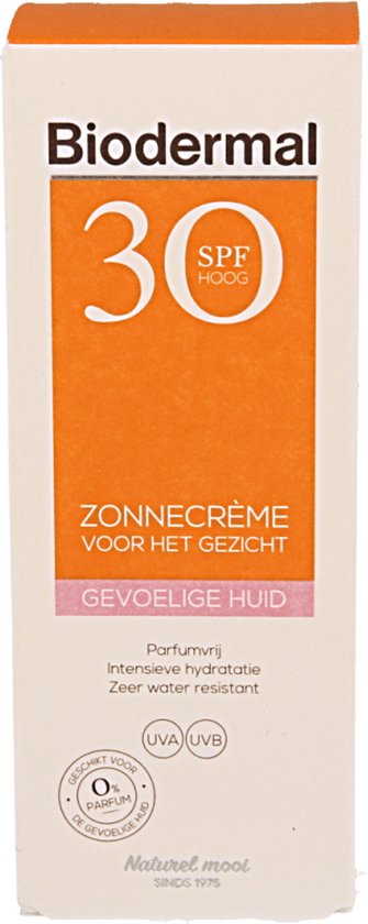 Biodermal Zonnecreme voor de Gevoelige huid - SPF 30 - 50ml - Zonnecreme voor het gezicht