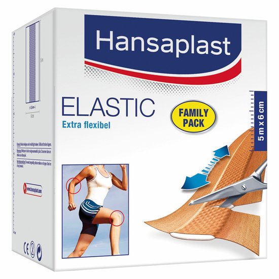 Hansaplast Elastic Pleisters – Pleisters Op Rol – Wondpleisters – Wondverzorging – Waterafstotende Pleister – 5m x 6cm