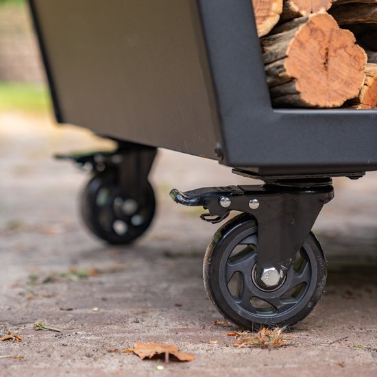 RJRoyal Living Plancha grill BBQ Big Jack Blackline 3.0 grillring en houtopslag vuurschaal buitenkeuken grillring met houten snijplank van Merkloos — afbeelding 5