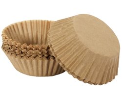 Lily Cook Muffin en cupcakes maken vormpjes - kraft papier - bruin - set 60x stuks - dia 7 cm - zelf taartjes maken