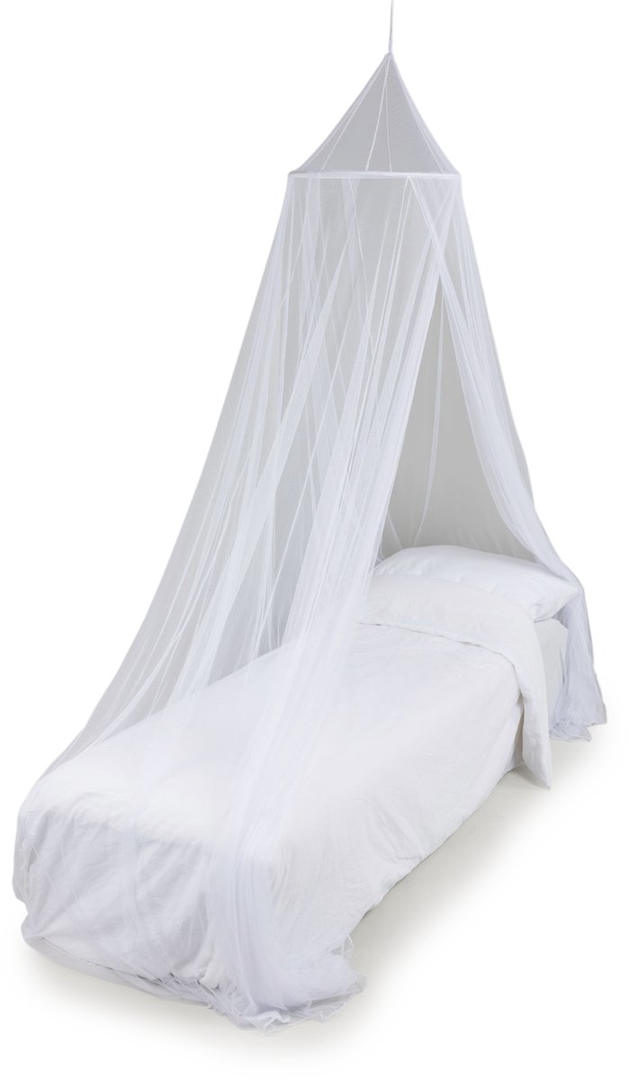 Deconet klamboe MED Rondo, Topring 45cm, Omtrek 9 meter, H220cm, wit, 1-2 personen