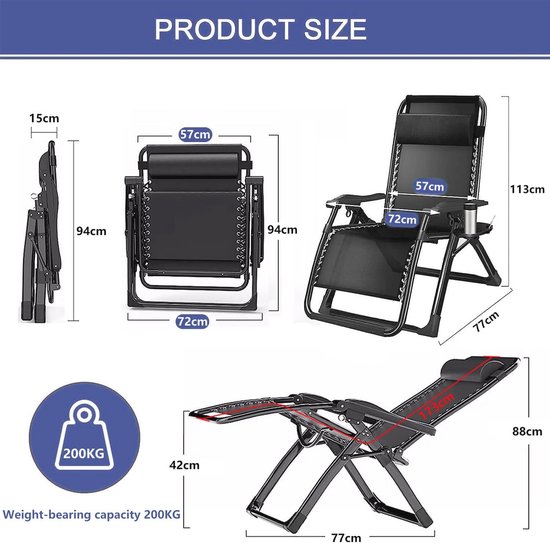 Yaheetech Gastenbed, campingbed, klapbed, visstoel, inklapbaar, campingligstoel met zijvak en transporttas, tot 150 kg Yaheetech Gastenbed, campingbed, klapbed, visstoel, inklapbaar, campingligstoel met zijvak en transporttas, tot 150 kg