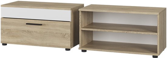 Vicco Badkamermeubelset Sonoma/Wit 3 delen, met midi-element, Karen | Set 2 | 406673133662306