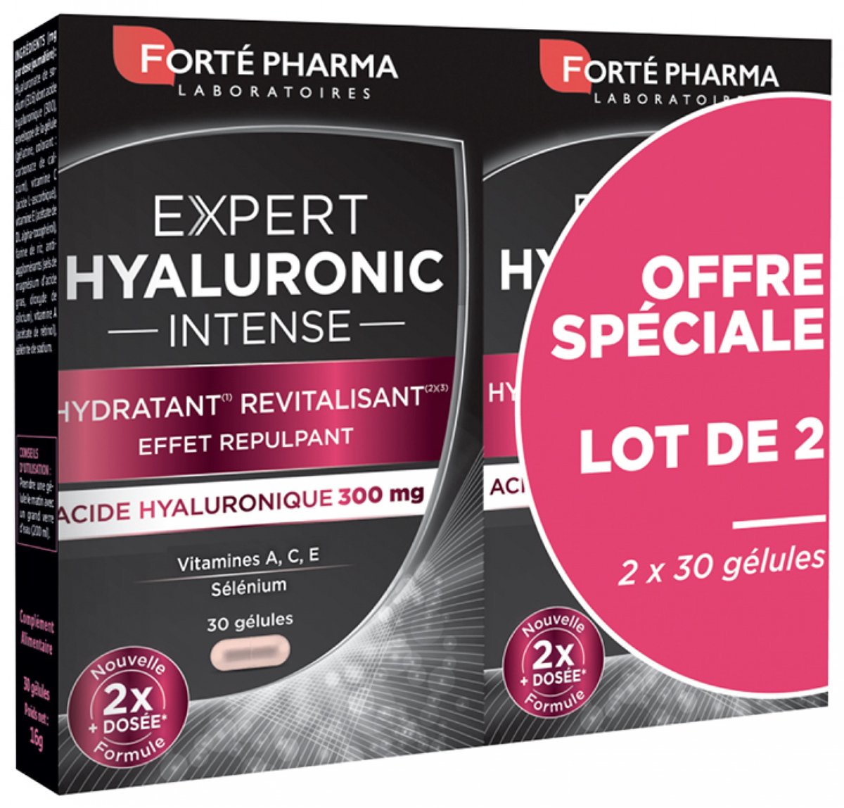 Goedkoopste Forté Pharma Expert Hyaluronic Intense Set van 2 x 30 Capsules