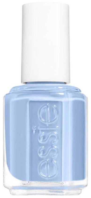 Essie nagellak flesje, lichtblauw, met witte dop.