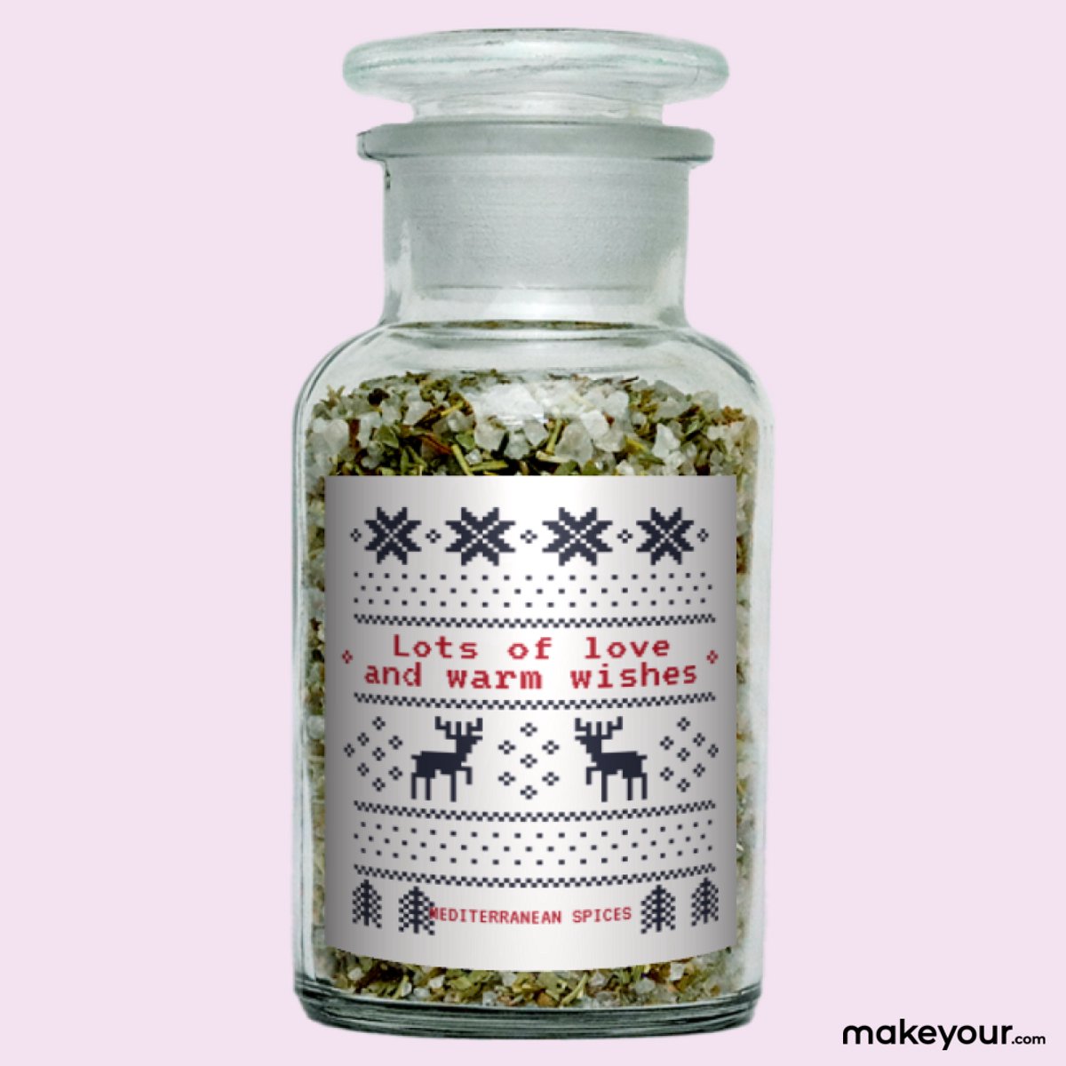 Goedkoopste Kruiden met Etiket Warm wishes - Origineel Kerst Cadeau - makeyour.com - Premium Kruiden - makeyour.com