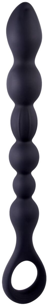 NMC 10 inch geribbeld siliconen Anal bal Beads Anale kralen - Zwart - 25.4 cm