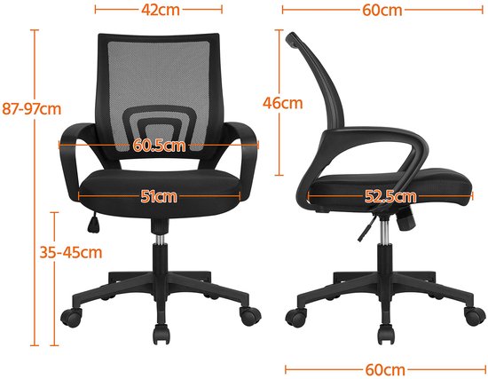 Ergonomische bureaustoel Se7en Comfort LX151 zwart Ergonomische bureaustoel Se7en Comfort LX151 zwart