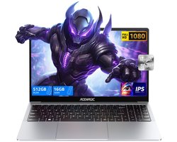 Acemagic AX15 15,6 inch Full HD Laptop - 16 GB DDR4 512 GB SSD Notebook - Intel N95(bis zu 3,40 GHz) - Windows 11 Pro - WIFI 5 - BT - Grijs