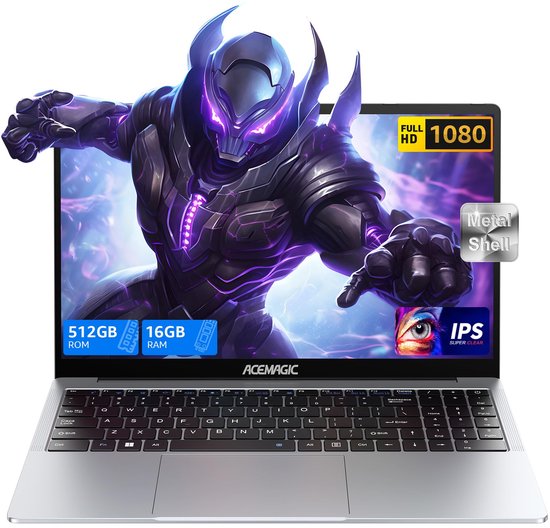 Acemagic AX15 15,6 inch Full HD Laptop,16 GB DDR4 512 GB SSD Notebook, Intel N150(bis zu 3,60 GHz),Windows 11