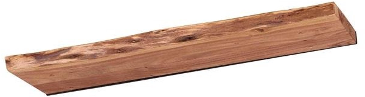 Zwevend Wandplank Hout - Muurplankjes Zwevend (90x20x4 cm) - Wandplank Kinderkamer - Houten Wandplank Industrieel met Metaal - Zwevende Wandplank/ Boekenplank - Nachtkastje - Wandplanken Bruin - Muur Plank