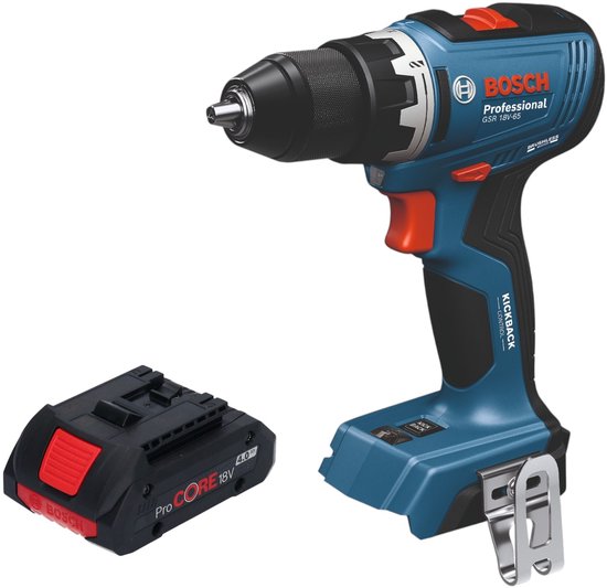 Bosch GSB 18V-65 Professionele accu klopboormachine 18 V 65 Nm borstelloos + 1x ProCORE oplaadbare accu 4.0 Ah - zonder oplader