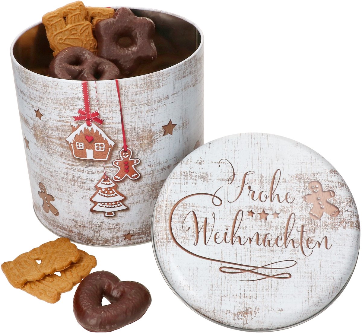 Gebakdoos Vrolijk Kerstfeest H20,3cm van metaal - 23466027