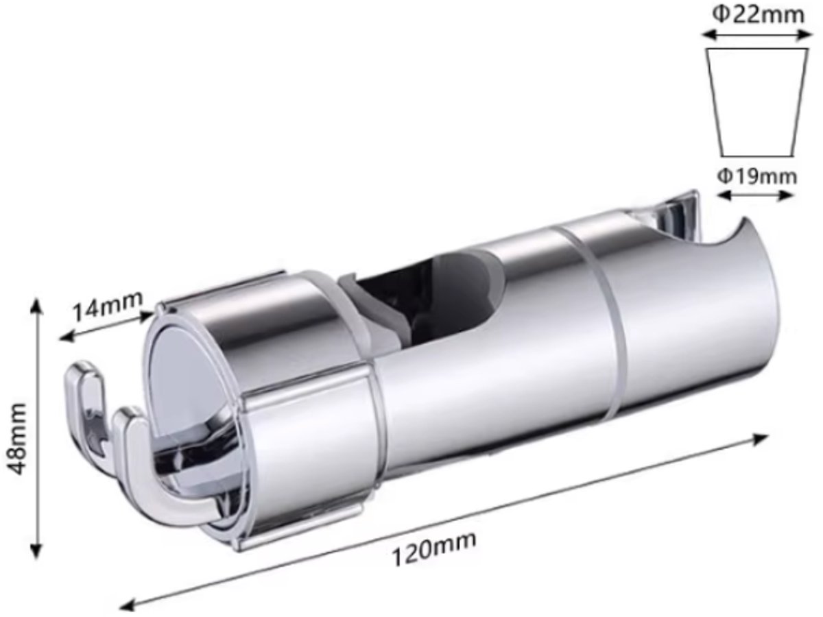 BH-1PR Glijder Voor Douchestang, Chroom Van ABS, Kunststof Voor Douchestangen Met 25 Mm Diameter %c2%95 Garantie: 3 Jaar