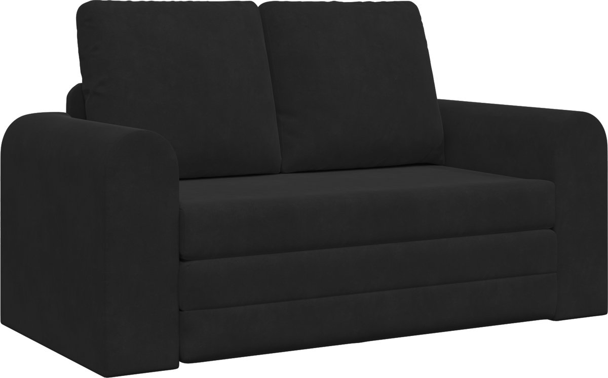 vidaXL Slaapbank - Zwart - 148 - x - 71 - x - 83 - cm - Fluweel