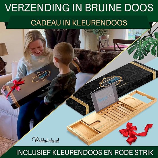 Badplank hout 80x18cm - Badhouder - Badplank in het bad