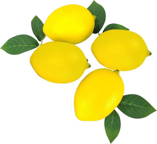 Toopify 20 limones artificiales amarillos, limones de frutas falsas