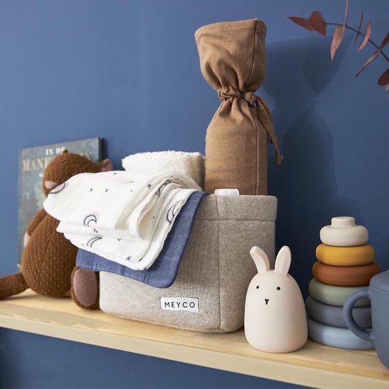 Meyco Baby Moon monddoekjes - 3-pack - hydrofiel - indigo - 30x30cm van Meyco — afbeelding 4