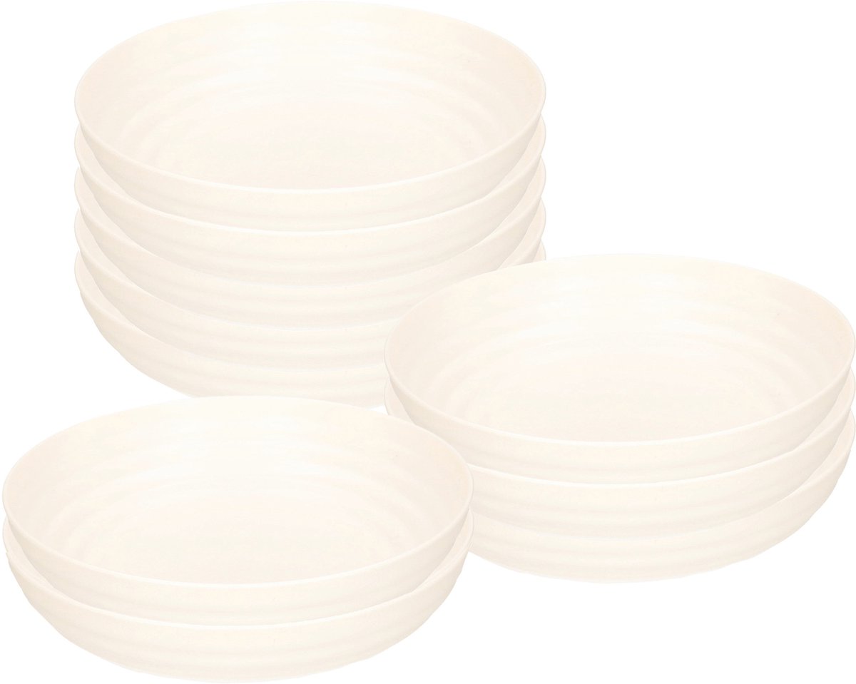 Plasticforte Soepkommen - 10x - D22 x H5.5 cm - wit - kunststof - onbreekbaar - servies