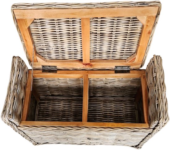 Interiedirect - Banc en osier avec rangement - Victoria