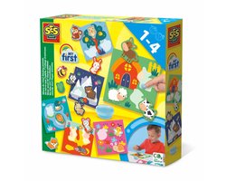 SES Creative - My First - Waar Woon Ik? Dieren Plakken - 18 Verschillende Dieren - Inclusief Vingerlijm – educatief speelgoed - 1 tot 4 jaar