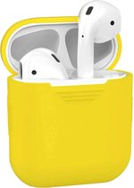 Hoes voor Apple AirPods Hoesje Siliconen Case Cover - Geel