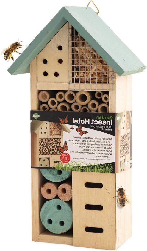 COM-FOUR® XL Insectenhotel van hout - Bijenhotel voor vliegende