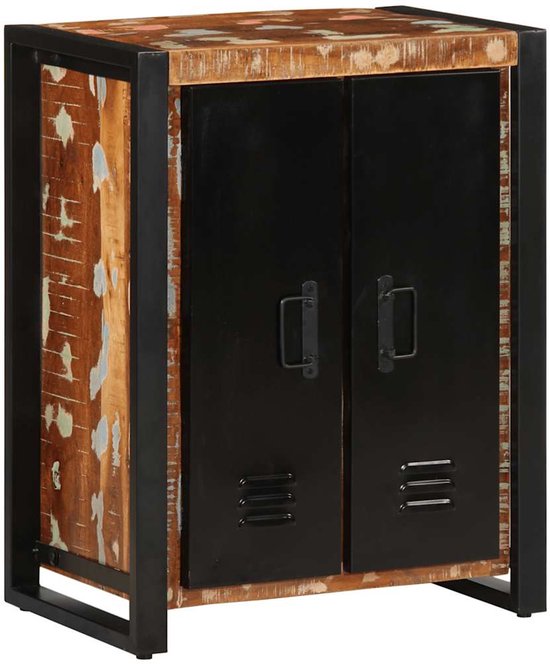 vidaXL Dressoir 55x35x70 cm massief gerecycled hout meerkleurig, kast, opbergkast, bijzetkast, wandkast, houten kast, opslagkast, kasten, wandkasten
