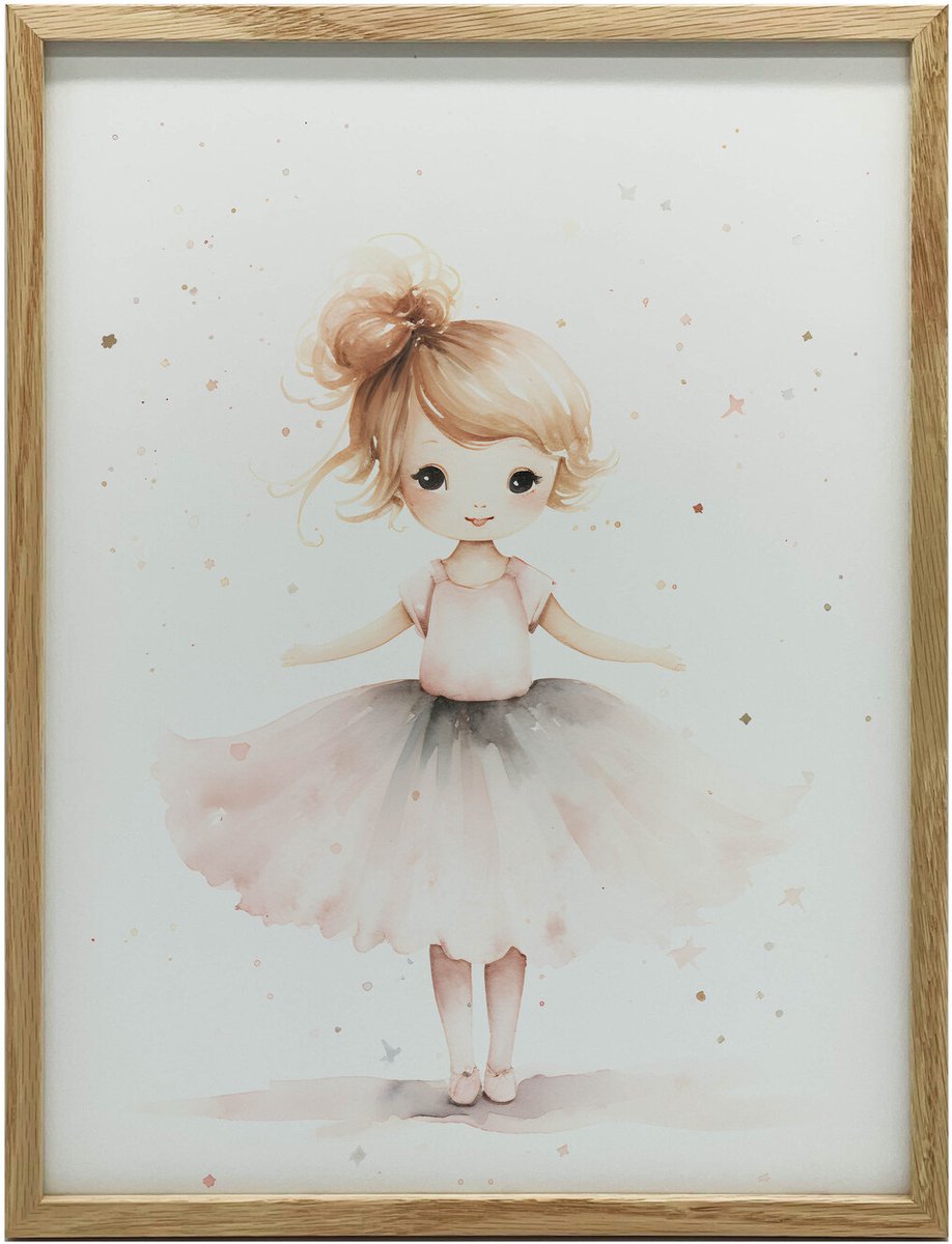 Lijst Muurposter Roze Elegante Ballerina Dans 30X40 Cm