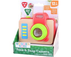 Play houten speelgoedcamera educatief speelgoed multi kleuren.