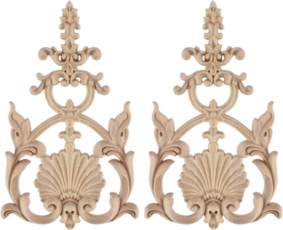 Ornamenten voor meubels - Vintage decoratie houten sculptuur applicatie onbeschilderd