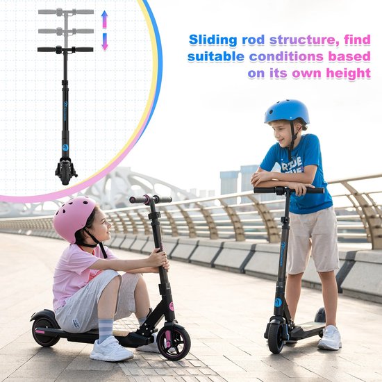 Elektrische Step voor Kinderen – 6,5 Inch – Opvouwbaar – LED-Scherm – 3 ...