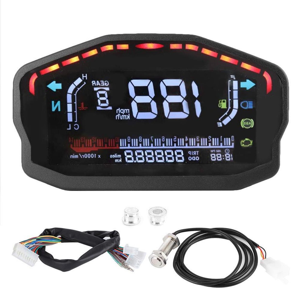 Toerenteller LED LCD digitale snelheidsmeter kilometerteller herontwikkeling voor motorfiets