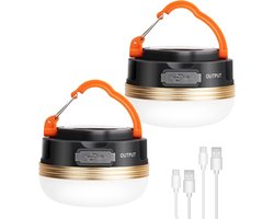 Lzwintrading Camping Lamp - Kampeerlamp - Tentlamp Oplaadbaar-Campinglamp Oplaadbaar - 3 modi,waterdicht, met 1800 mAh powerbank, led, campinglantaarn, tentverlichting voor vissen, wandelen, kamperen, noodgevallen - 2 stuks