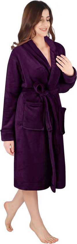 Badjas For Mannen En Vrouwen Ochtendjas Heren Fleece Bijpassende Vrouwen Lange Gewaad Zacht Pluche Plus Size Warme Comfortabele Badjas Heren Flanel Gewaden Nachtkleding Gezellige Badjassen