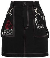 Hell Bunny Hell Bunny x Smiley Originals Dylan Skirt Korte rok zwart S Dames